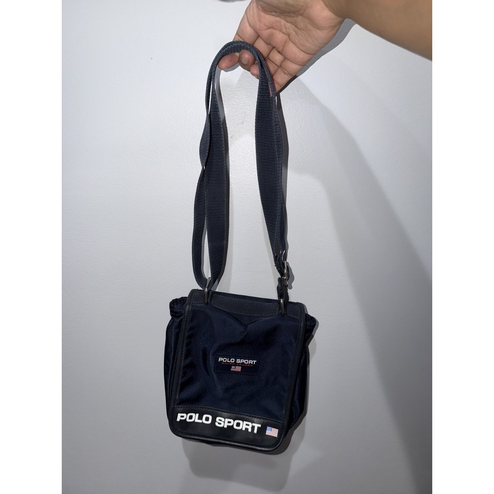 Polo Sport Ralph Lauren Messenger Vintage 90's Shoulder CrossBody Black Bag M